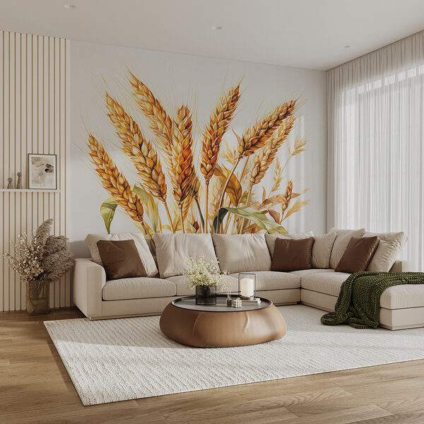 A bunch of wheat with leaves A bunch of wheat with leaves
