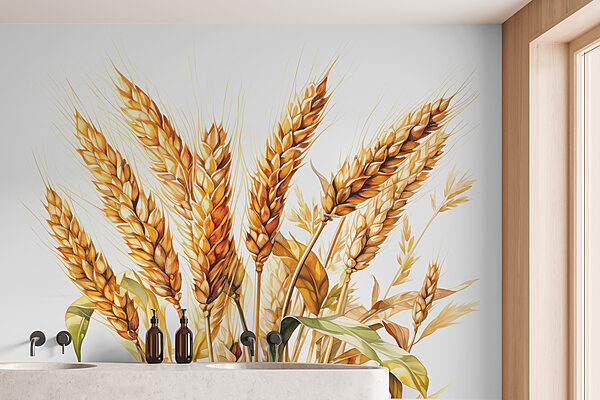 A bunch of wheat with leaves A bunch of wheat with leaves