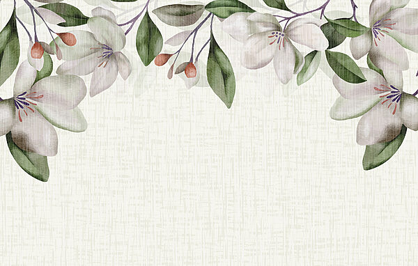 A white flowers and green leaves A white flowers and green leaves