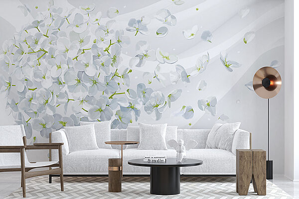 A white flowers flying in the air A white flowers flying in the air