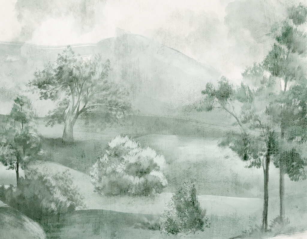 A landscape with trees and mountains A landscape with trees and mountains