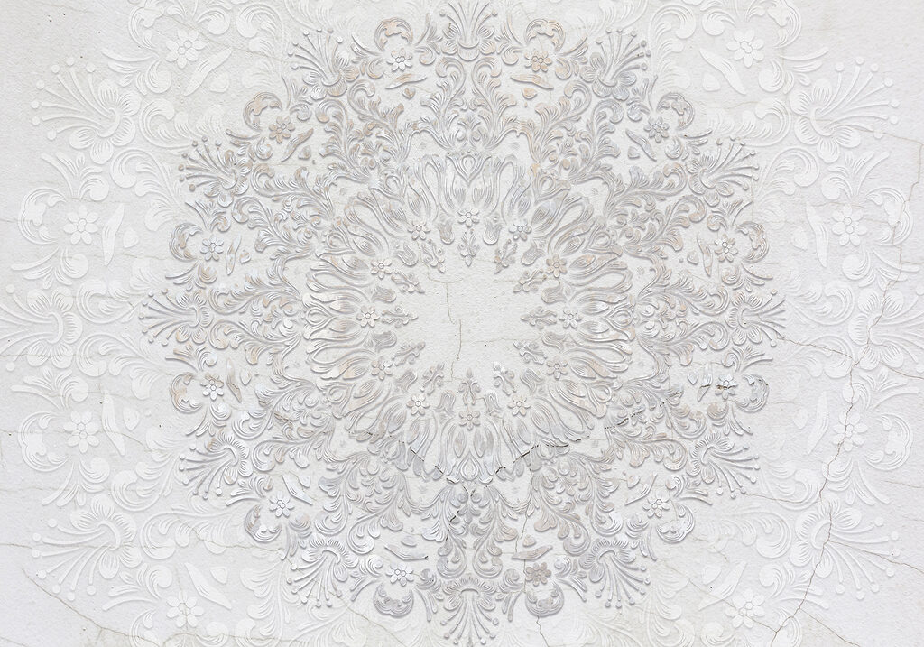 A white and grey circular pattern A white and grey circular pattern