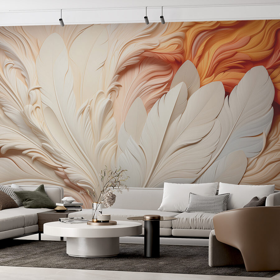 Wall murals A close up of feathers