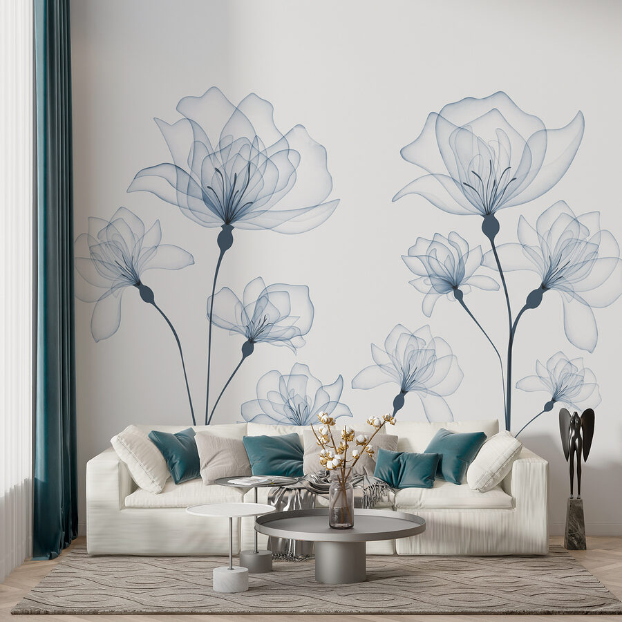 A transparent flowers on a white background