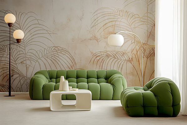 A wall with palm leaves A wall with palm leaves