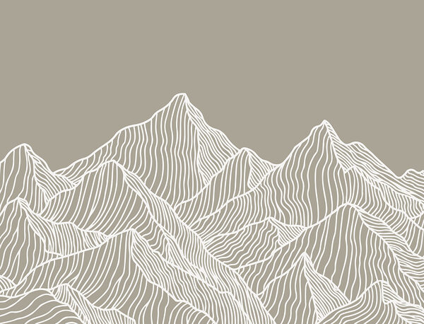 A white line art of mountains A white line art of mountains
