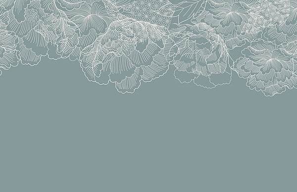 A white line drawing of flowers A white line drawing of flowers