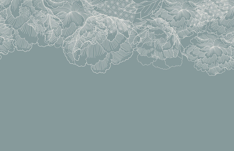 A white line drawing of flowers A white line drawing of flowers