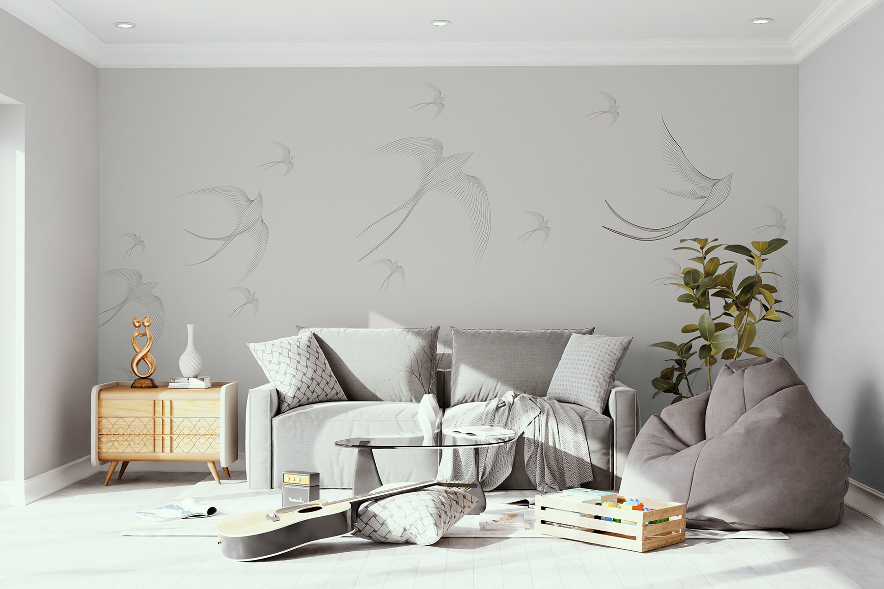 A group of birds flying
