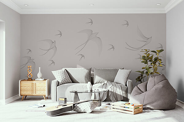 A group of birds flying A group of birds flying