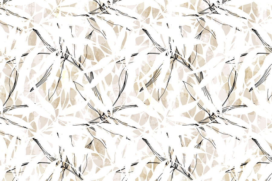 A pattern of leaves on a white surface