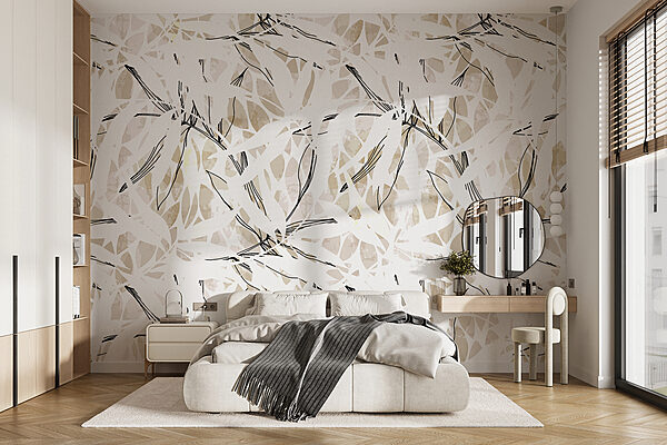 A pattern of leaves on a white surface A pattern of leaves on a white surface