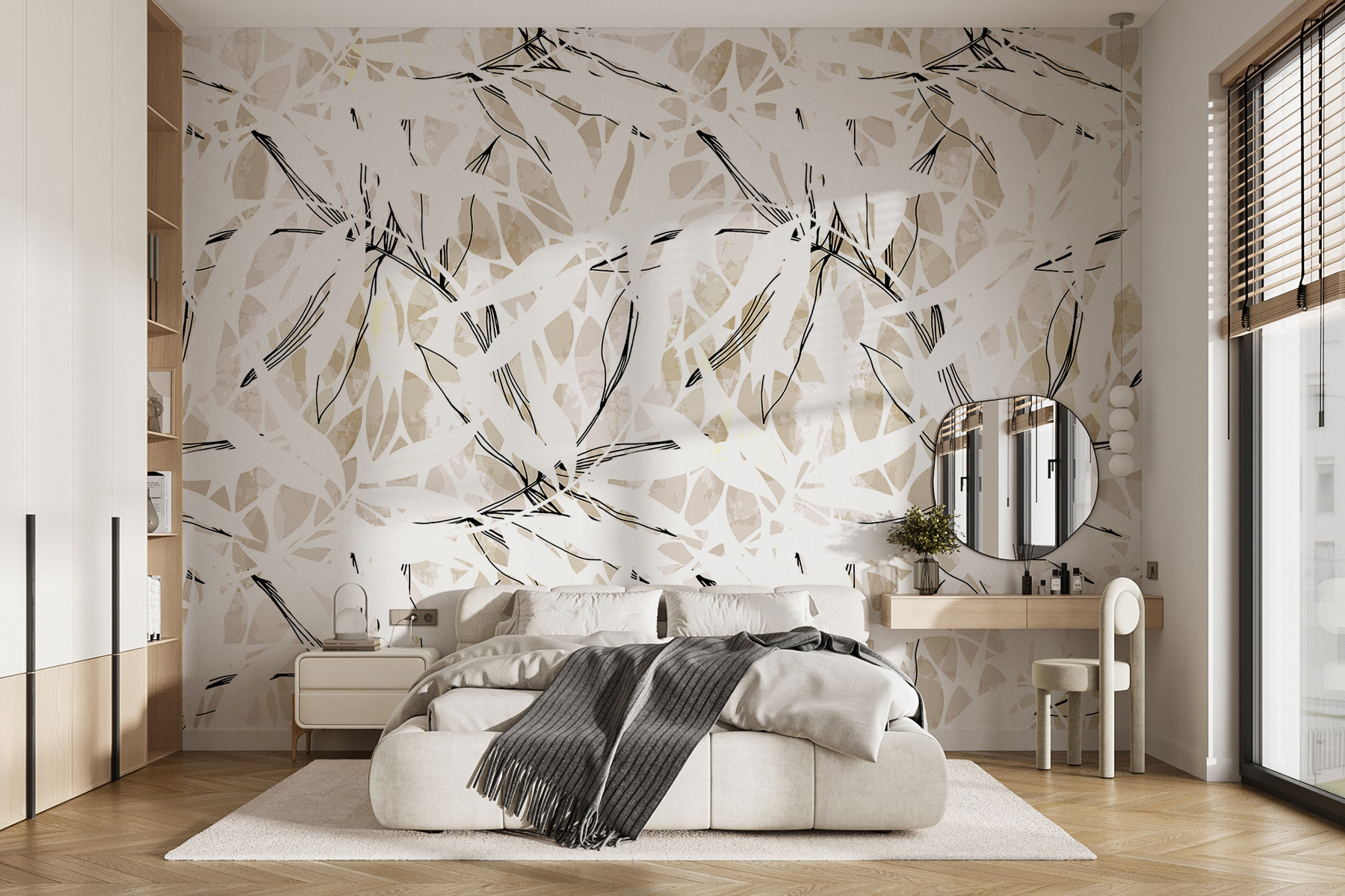 A pattern of leaves on a white surface