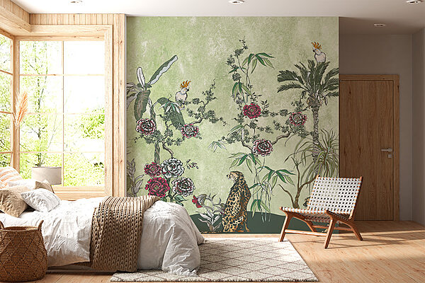 Wall murals Wall murals A painting of plants and flowers (SKU: w01319)