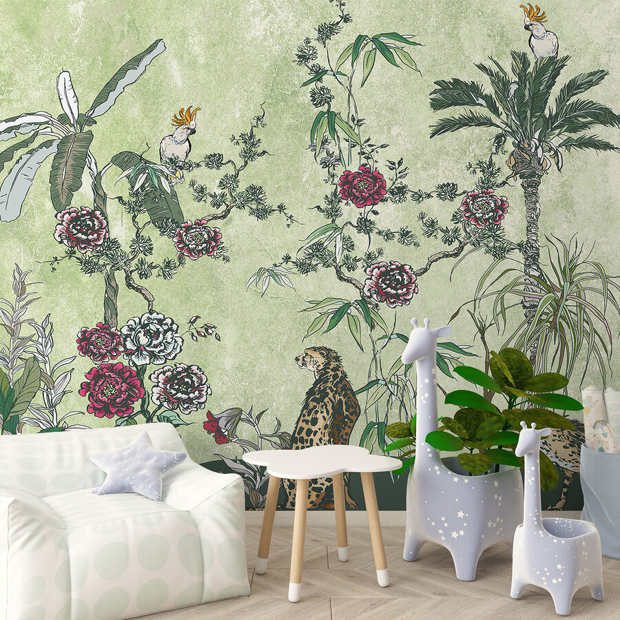 A painting of plants and flowers