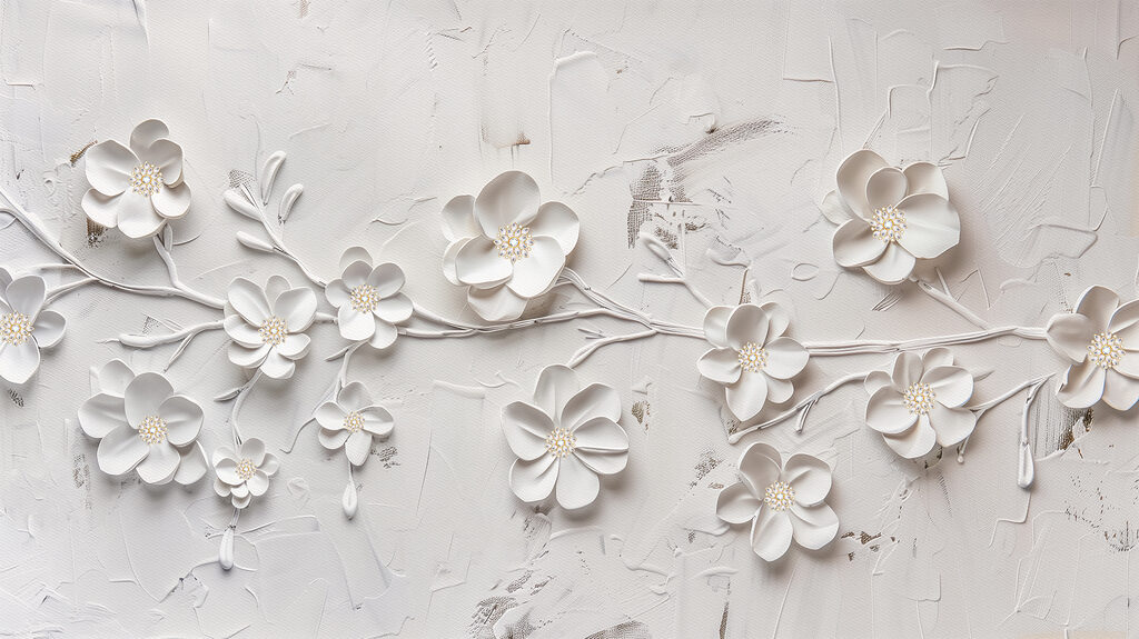 A white flowers on a white surface A white flowers on a white surface