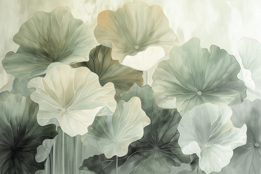 A group of leaves with a light background A group of leaves with a light background