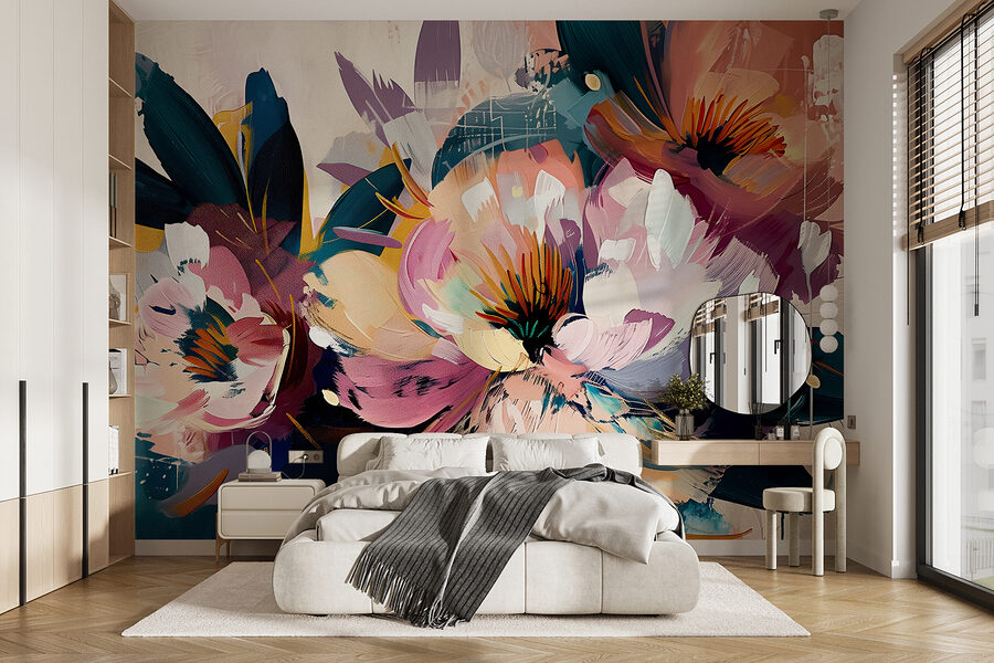 A painting of flowers A painting of flowers