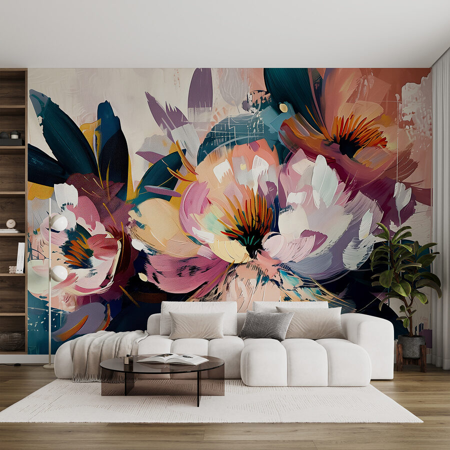 A painting of flowers A painting of flowers