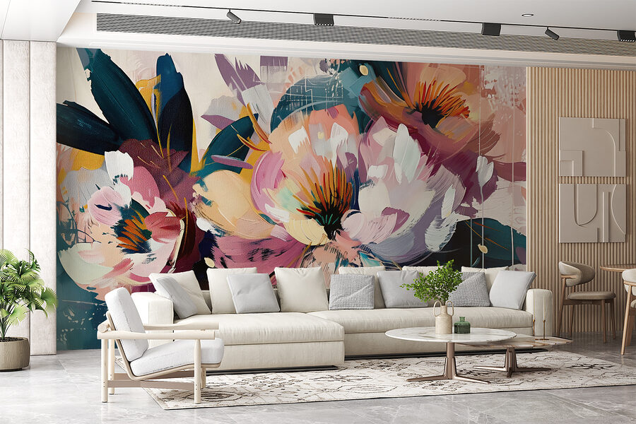 A painting of flowers A painting of flowers