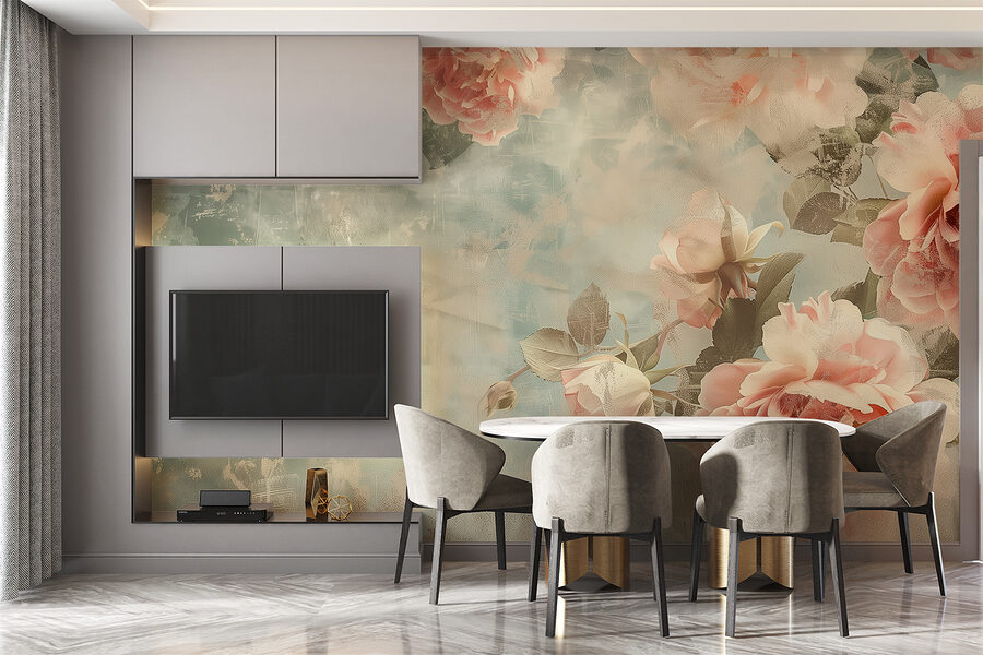 Wall murals A group of pink flowers - Image 4