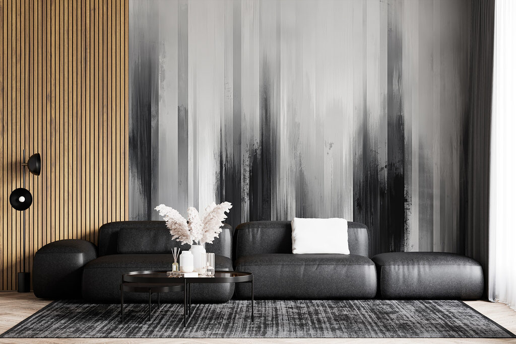 A black and white painting