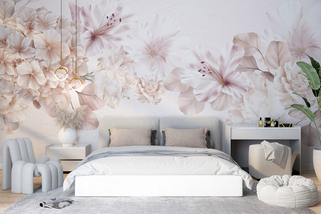 Group of flowers on a white background