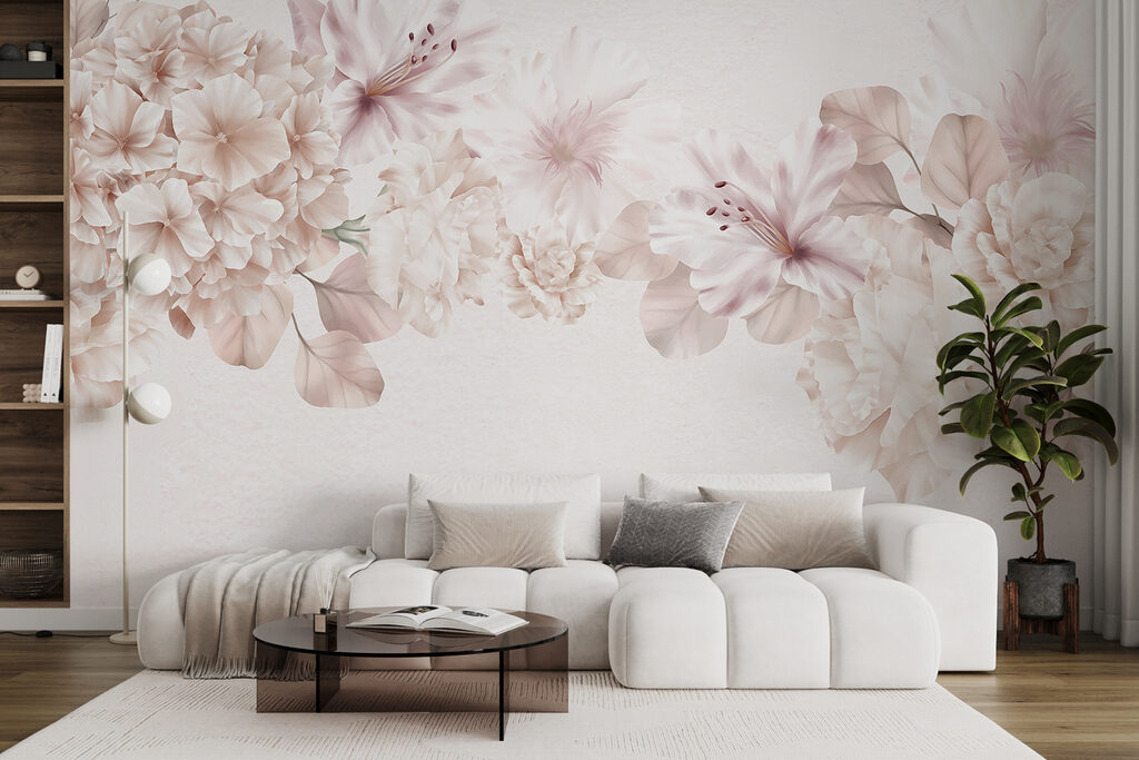Group of flowers on a white background