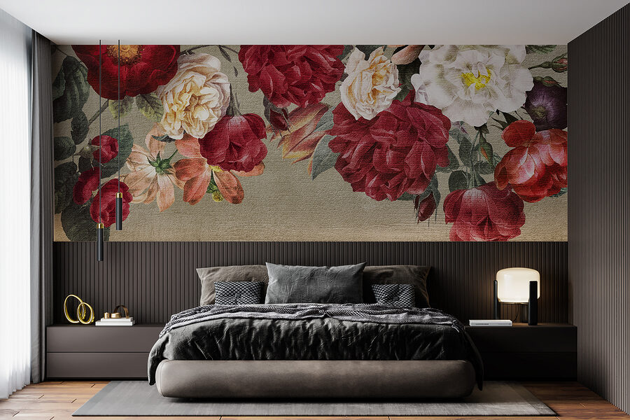 Wall murals Group of flowers on a grey background - Image 2