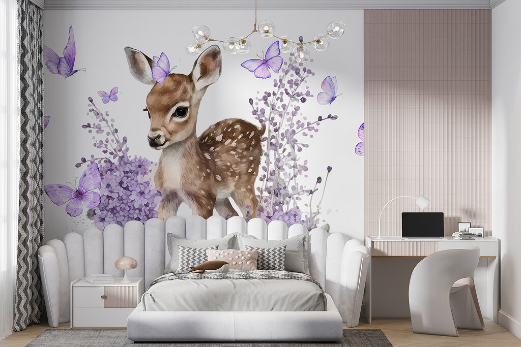 Baby deer surrounded by purple flowers w07931pir11r 1024x683 - Baby deer surrounded by purple flowers