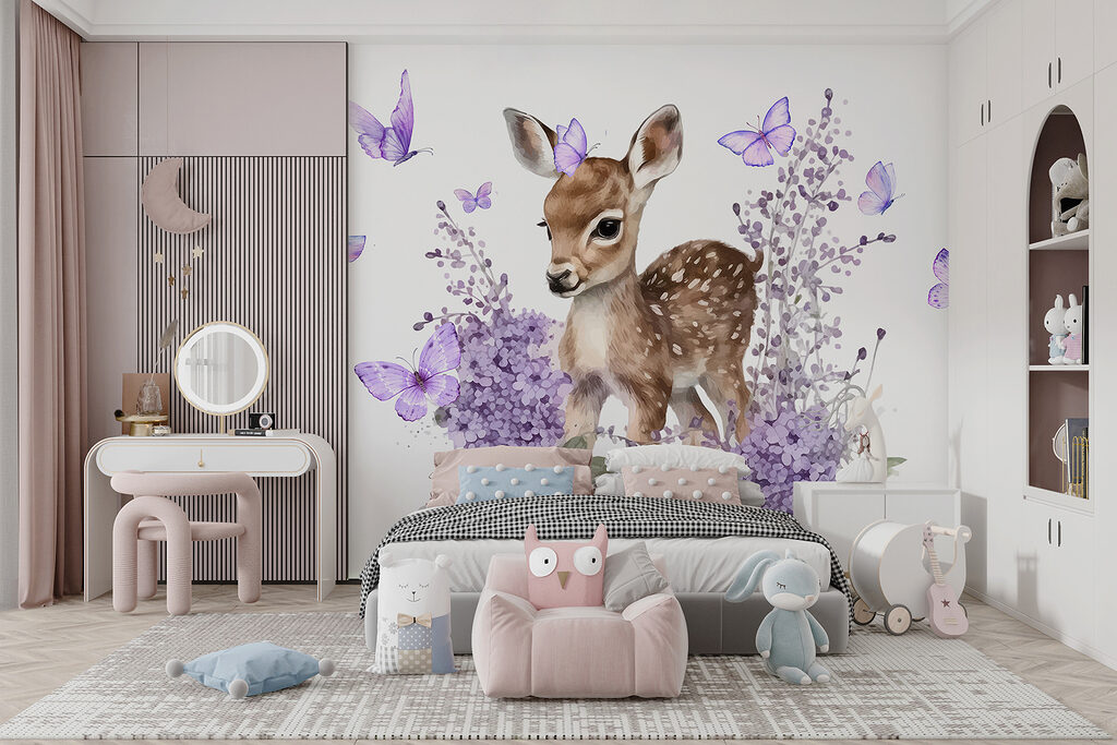 Baby deer surrounded by purple flowers w07931pir6r 1024x683 - Baby deer surrounded by purple flowers
