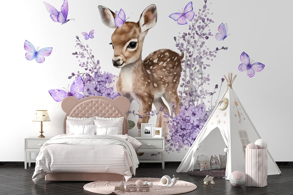 Baby deer surrounded by purple flowers w07931pir89mr 1024x683 - Baby deer surrounded by purple flowers