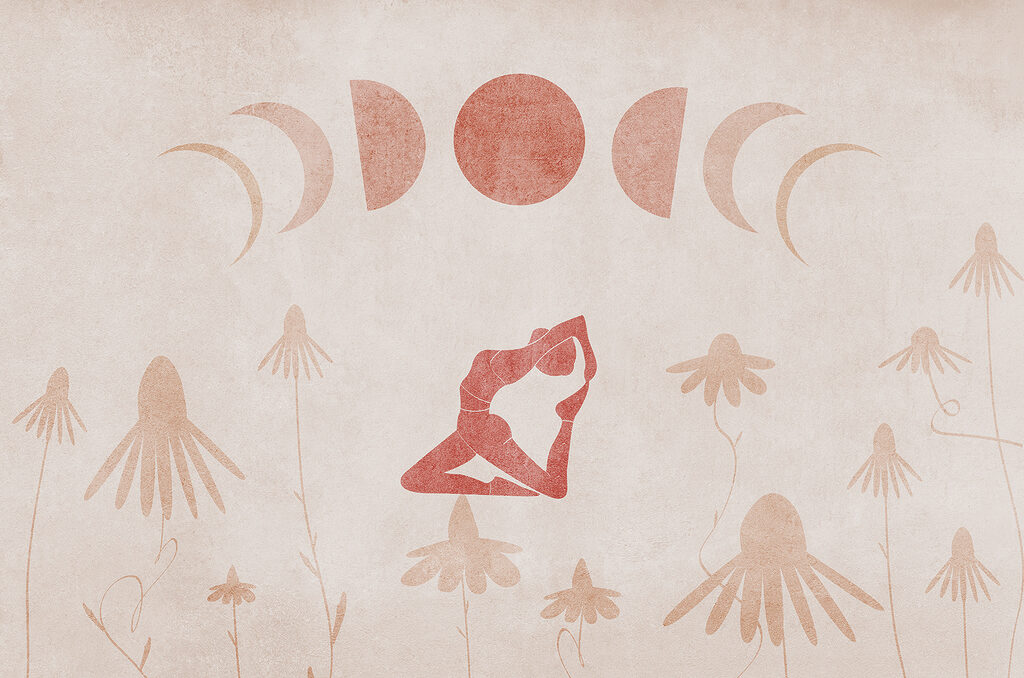 Drawing of a woman doing yoga Drawing of a woman doing yoga