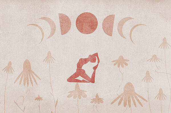 Drawing of a woman doing yoga Drawing of a woman doing yoga