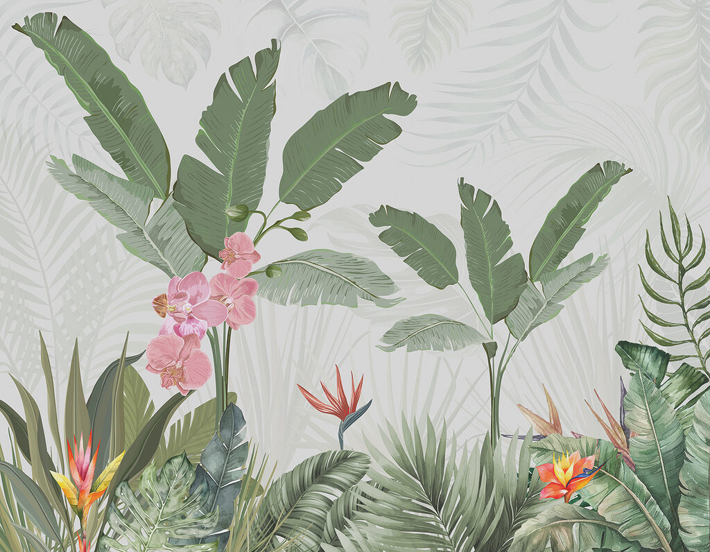 Wallpaper with flowers and plants Wallpaper with flowers and plants