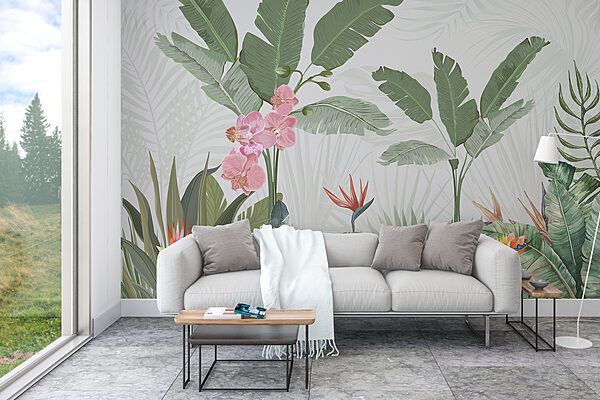 Wallpaper with flowers and plants Wallpaper with flowers and plants