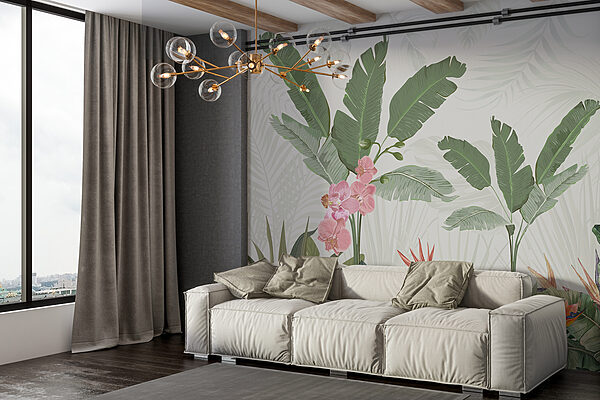 Wallpaper with flowers and plants Wallpaper with flowers and plants