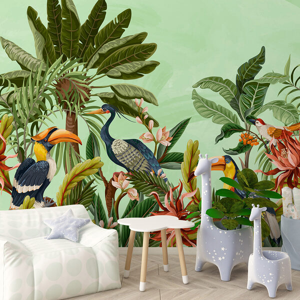Group of birds and flowers Group of birds and flowers