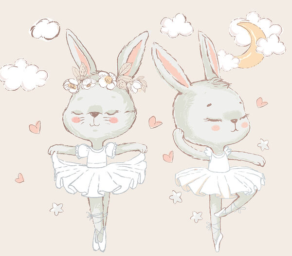 Couple of bunnies in ballet tutu Couple of bunnies in ballet tutu