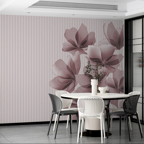 Group of flowers on a striped background Group of flowers on a striped background