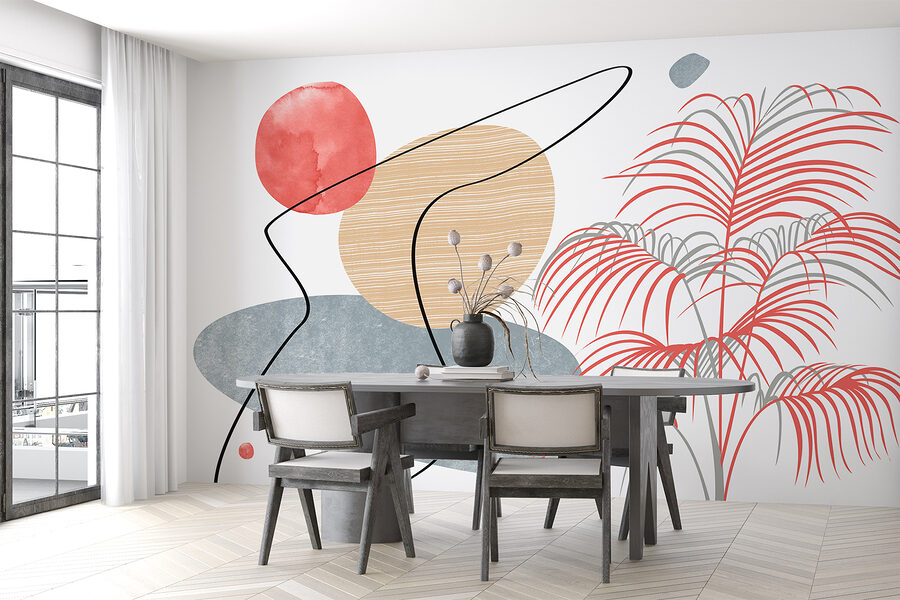 Wall murals Art piece of art with a plant - Image 2