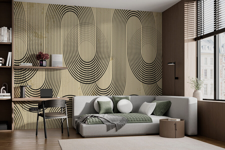 Wall murals Pattern of black lines - Image 2