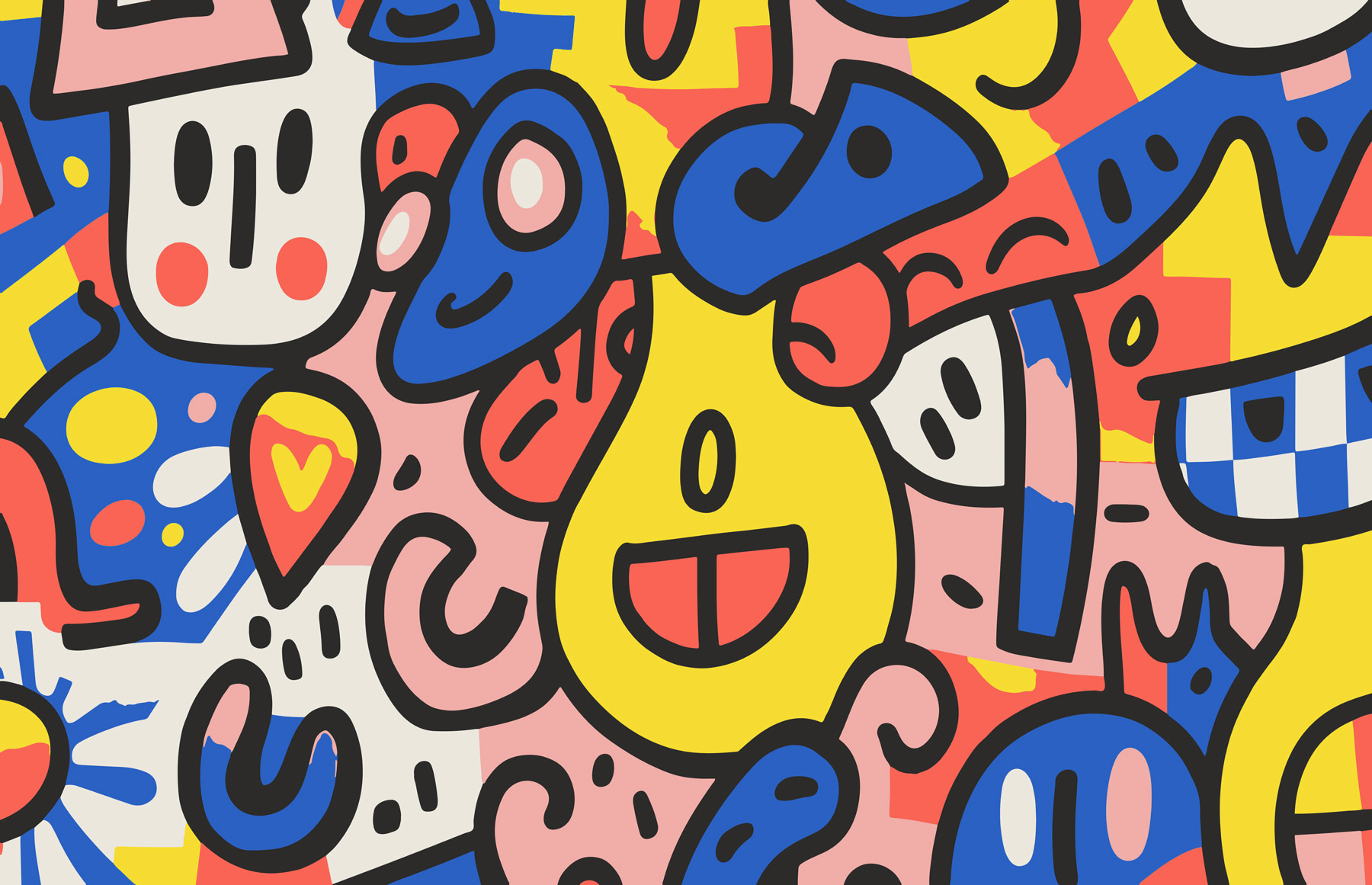 Colorful pattern with different shapes and colors