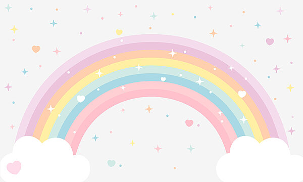 Rainbow with clouds and stars Rainbow with clouds and stars