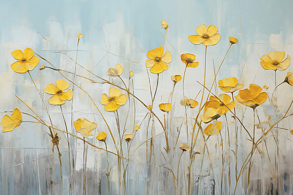 Painting of yellow flowers w08129p 600x400 - Painting of yellow flowers