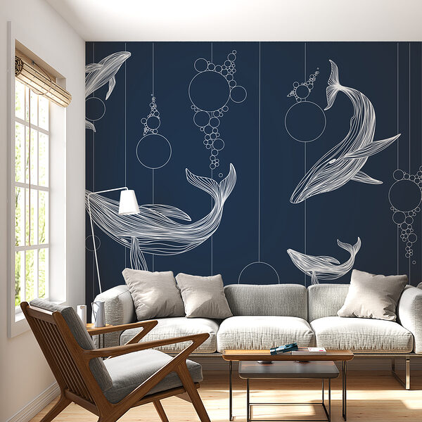 Group of whales and bubbles Group of whales and bubbles