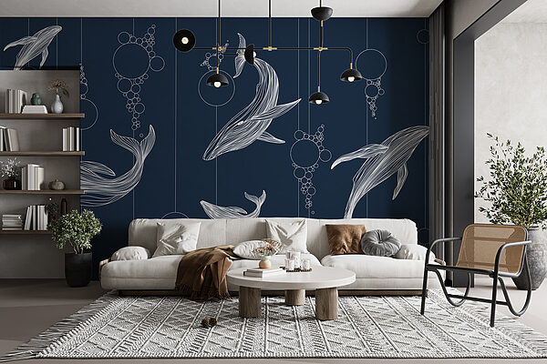 Group of whales and bubbles Group of whales and bubbles