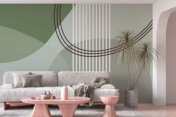 Green and white background with lines and circles Green and white background with lines and circles