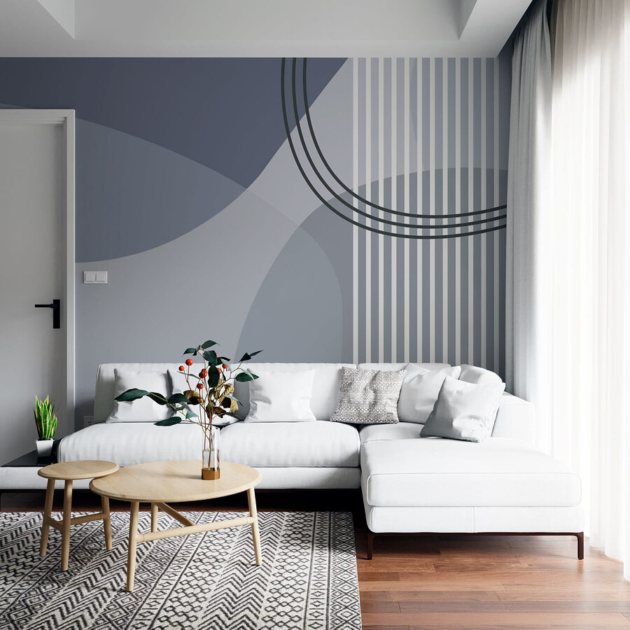 Grey and white background with black circles and lines