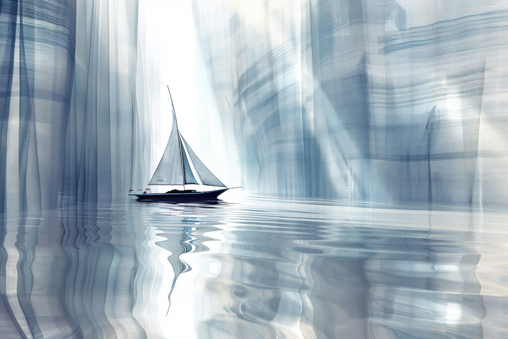 Sailboat in a body of water Sailboat in a body of water